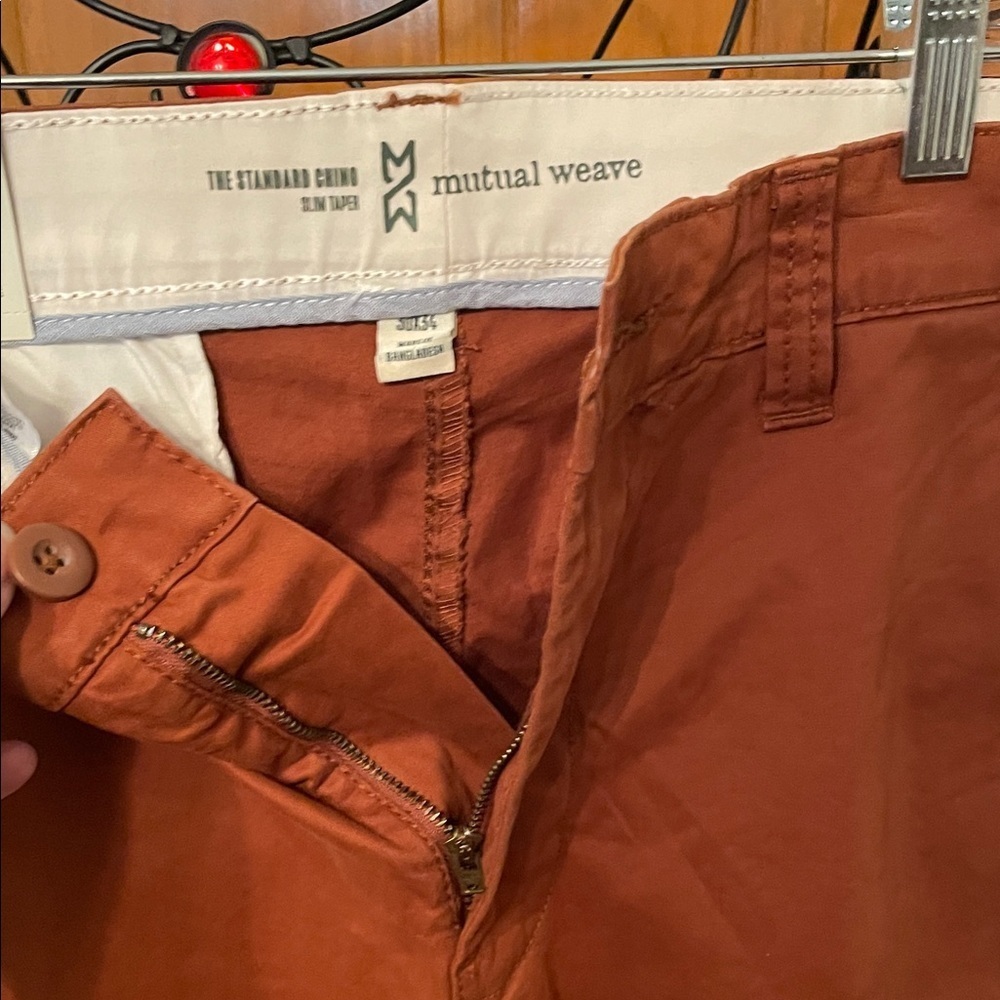 ๐๐๐BOGOHO ๐๐๐Men's Mutual Weave Rust Chinos-30x34 - Picture 7 of 12